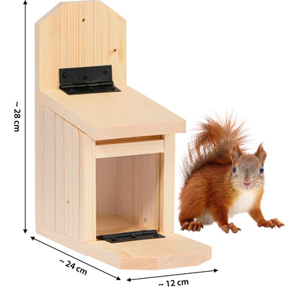 Robuste Eichhörnchen-Futterstation aus Fichten- und Kiefernholz